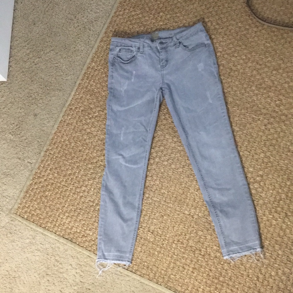 Grey distressed jeans